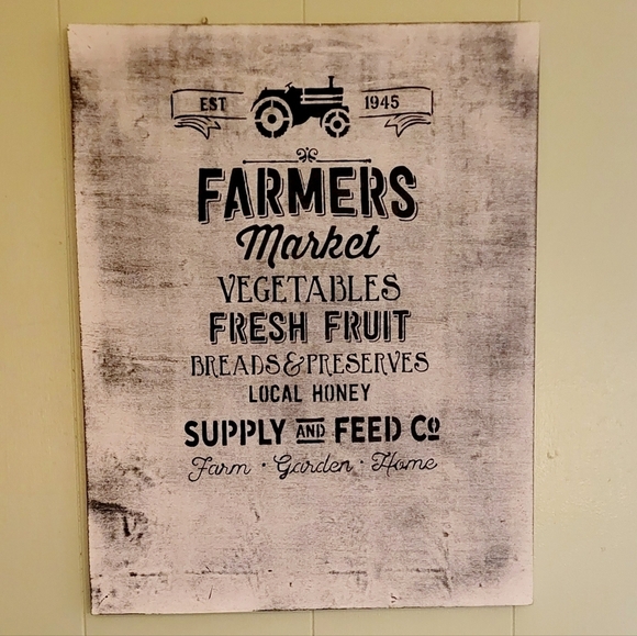 Farmer's Market Farmhouse Rustic Wood Sign 16x20 - Picture 4 of 4